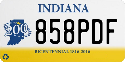 IN license plate 858PDF