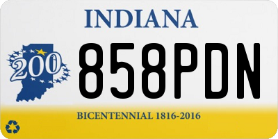 IN license plate 858PDN