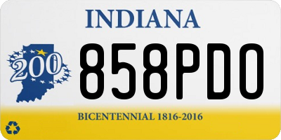 IN license plate 858PDO