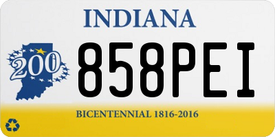 IN license plate 858PEI