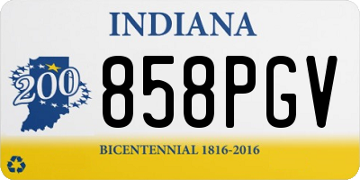 IN license plate 858PGV
