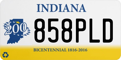 IN license plate 858PLD