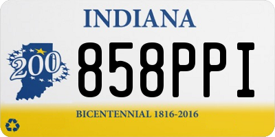 IN license plate 858PPI
