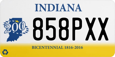 IN license plate 858PXX