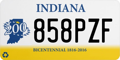 IN license plate 858PZF