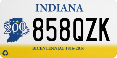 IN license plate 858QZK