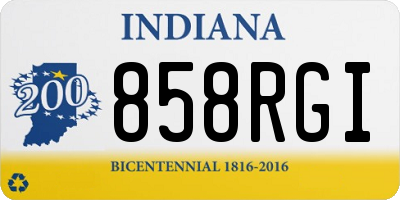IN license plate 858RGI