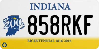IN license plate 858RKF