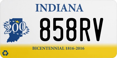 IN license plate 858RV