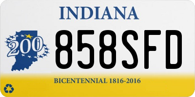 IN license plate 858SFD