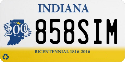 IN license plate 858SIM