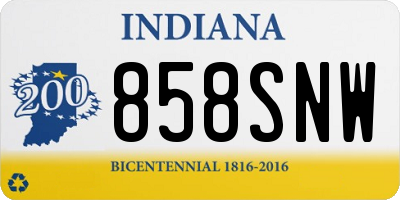 IN license plate 858SNW