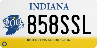 IN license plate 858SSL