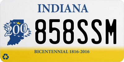 IN license plate 858SSM