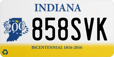IN license plate 858SVK