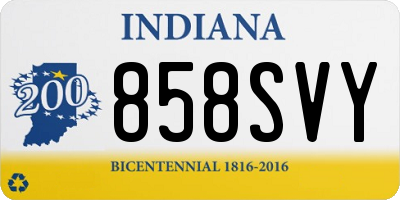 IN license plate 858SVY