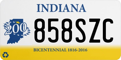 IN license plate 858SZC