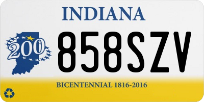 IN license plate 858SZV