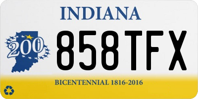 IN license plate 858TFX
