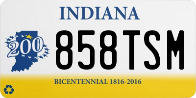 IN license plate 858TSM