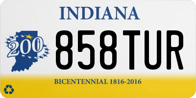 IN license plate 858TUR