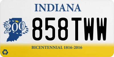 IN license plate 858TWW