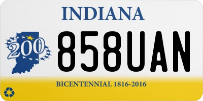 IN license plate 858UAN