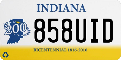 IN license plate 858UID