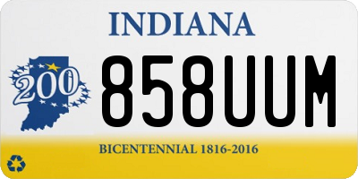 IN license plate 858UUM