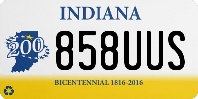 IN license plate 858UUS