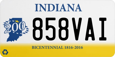 IN license plate 858VAI