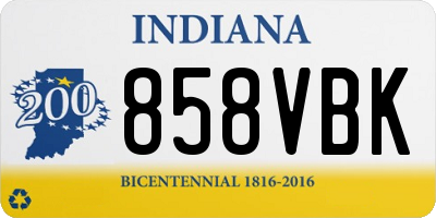 IN license plate 858VBK