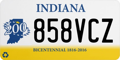IN license plate 858VCZ