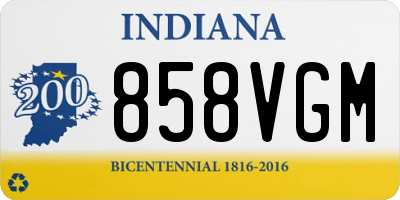 IN license plate 858VGM