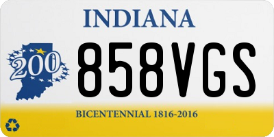 IN license plate 858VGS