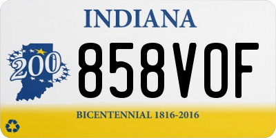 IN license plate 858VOF