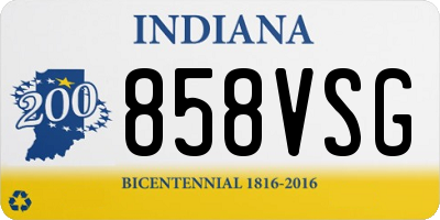 IN license plate 858VSG