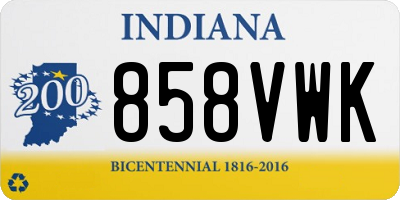 IN license plate 858VWK