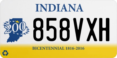 IN license plate 858VXH