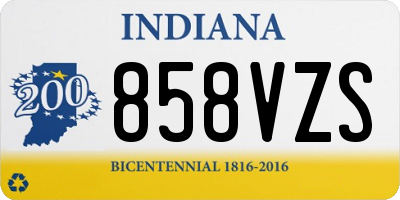 IN license plate 858VZS