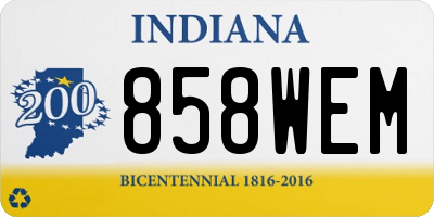 IN license plate 858WEM