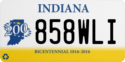 IN license plate 858WLI