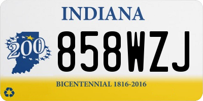 IN license plate 858WZJ