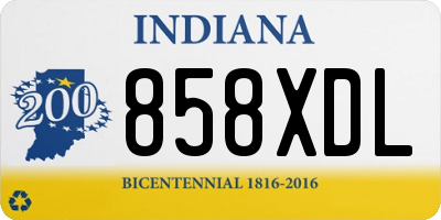 IN license plate 858XDL
