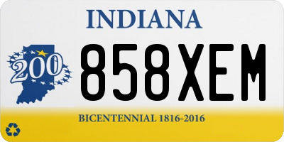 IN license plate 858XEM