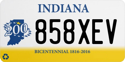 IN license plate 858XEV