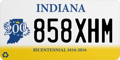 IN license plate 858XHM