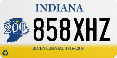 IN license plate 858XHZ