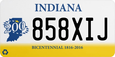 IN license plate 858XIJ