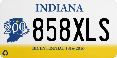 IN license plate 858XLS